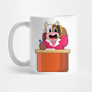 Cow as Secretary with Table Mug